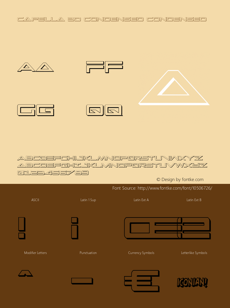 Capella 3D Condensed Condensed 001.000 Font Sample