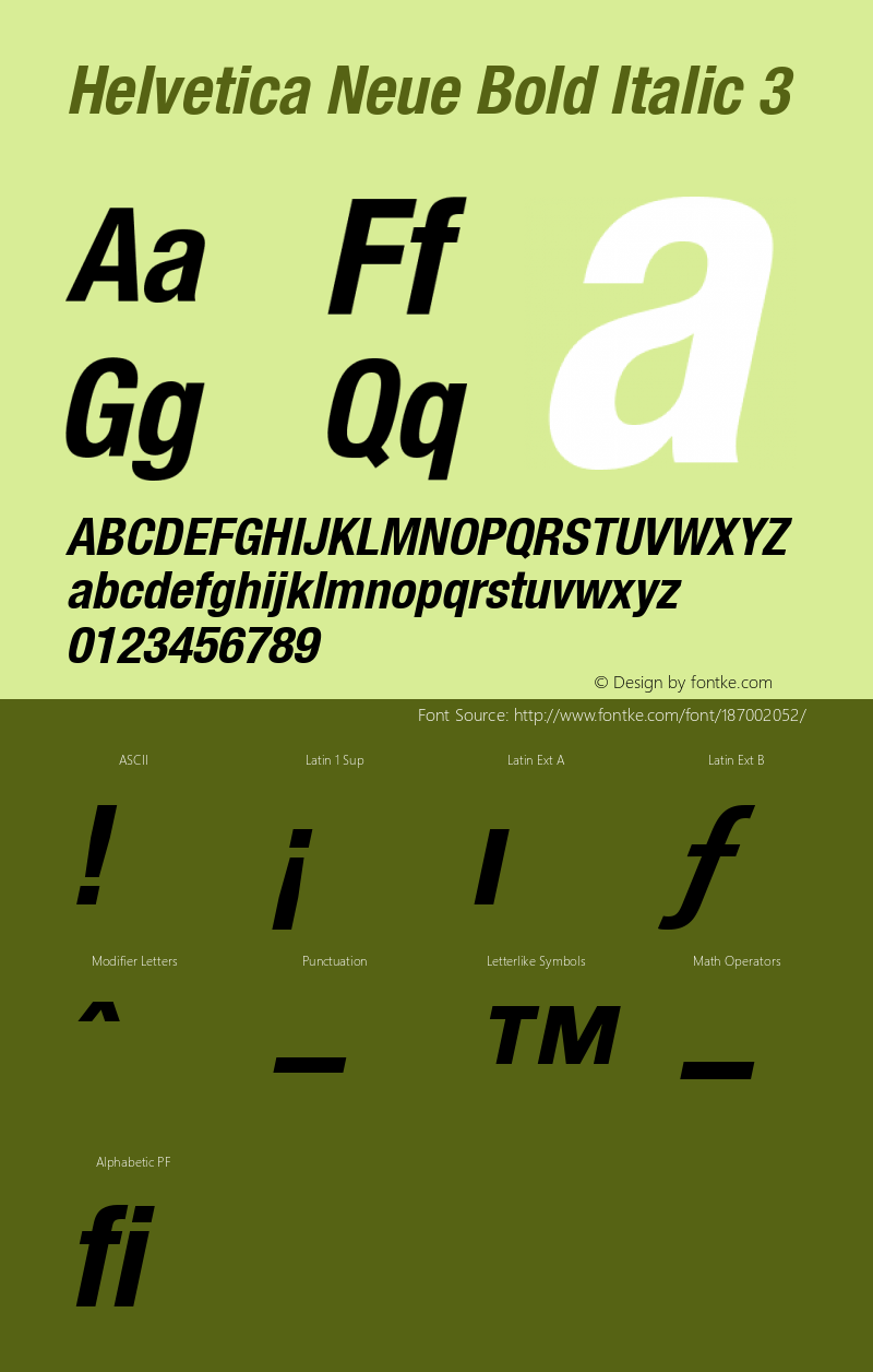 Helvetica Neue Bold Italic 3 001.000图片样张