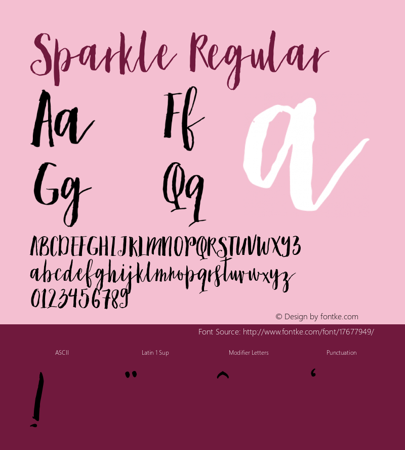 Sparkle Regular Version 1.000 Font Sample