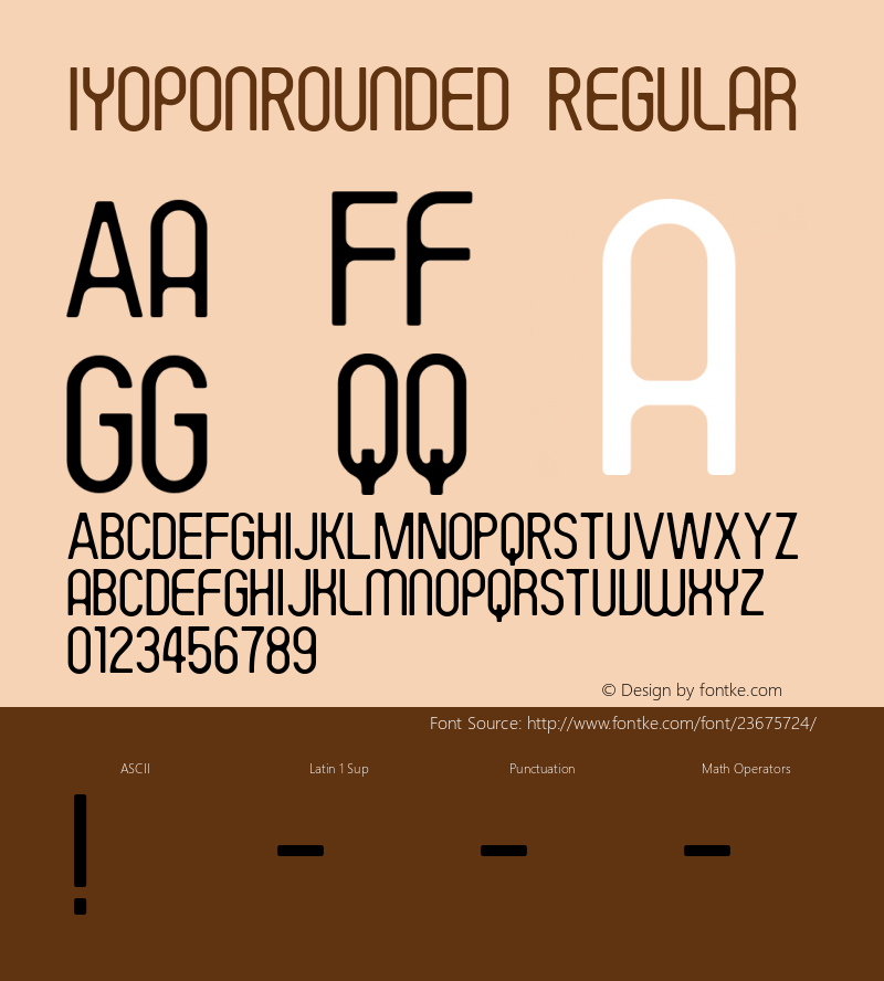 IyoponRounded Macromedia Fontographer 4.1J 07.8.31 Font Sample