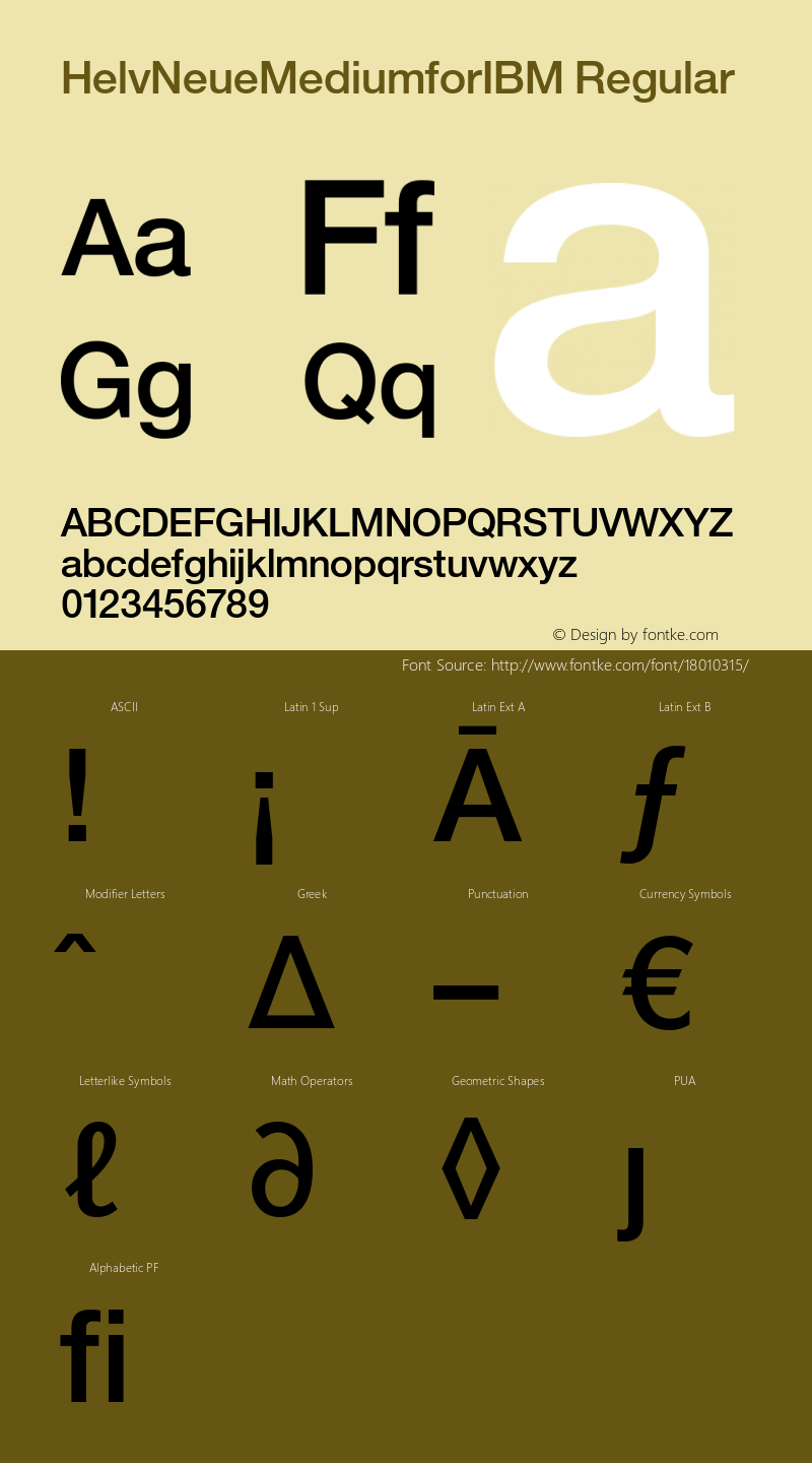 HelvNeueMediumforIBM Regular Version 1.10 Font Sample