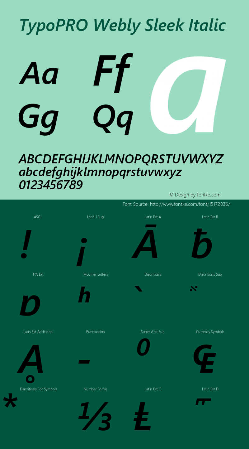 TypoPRO Webly Sleek Italic Version 0.10 January 23, 2013 Font Sample