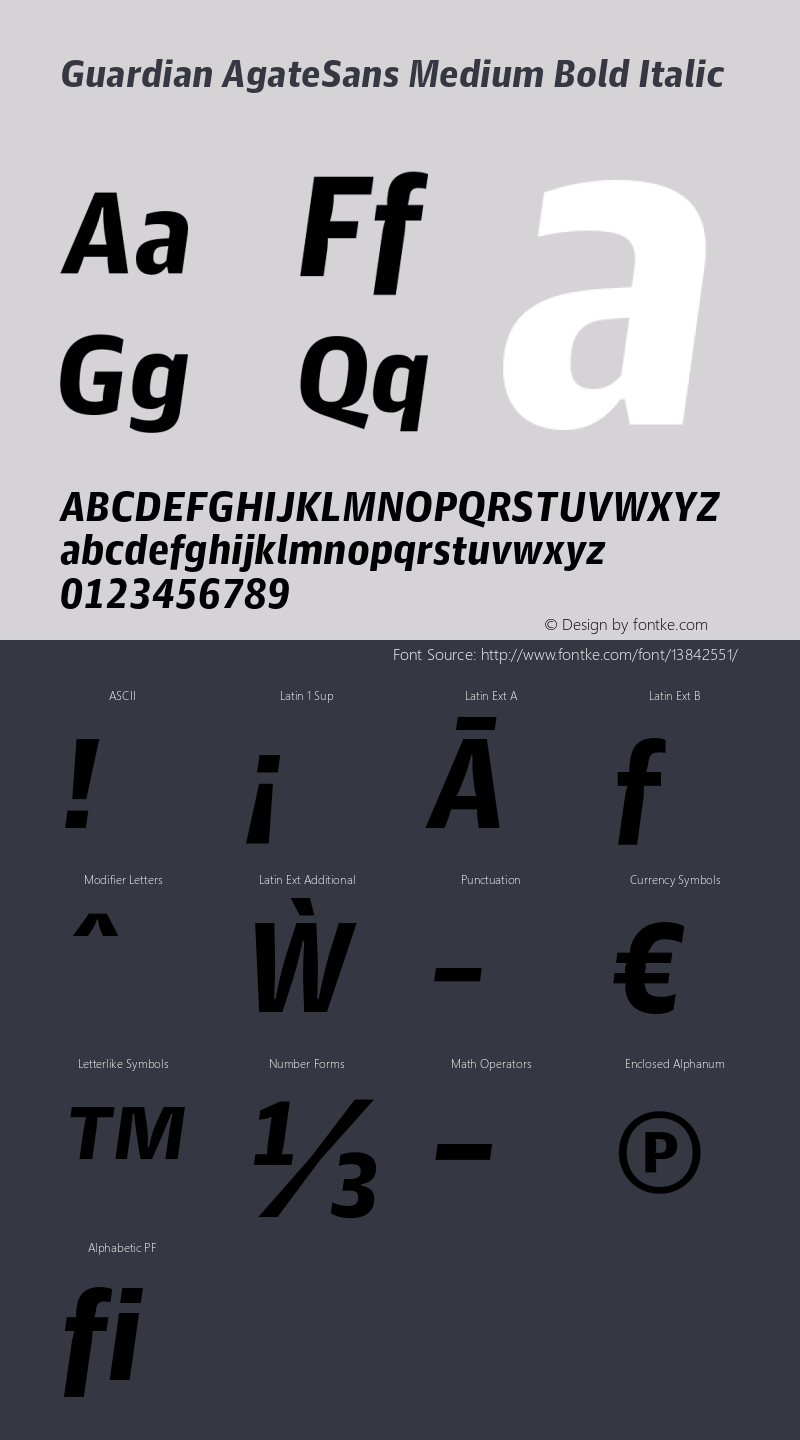 Guardian AgateSans Medium Bold Italic Version 1.001;PS 001.001;hotconv 1.0.57;makeotf.lib2.0.21895 Font Sample