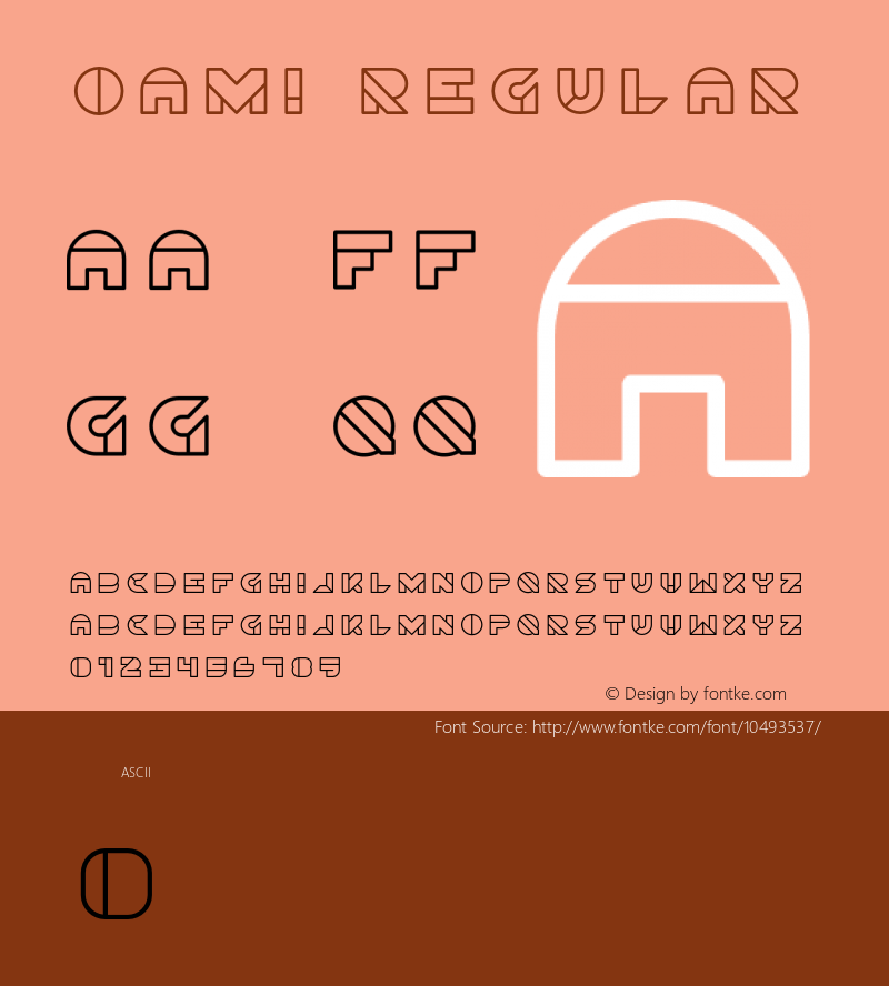 Oami Regular Version 001.000 Font Sample