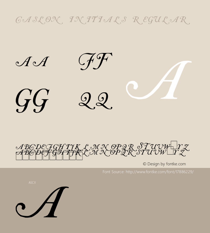 Caslon Initials Regular 001.003 Font Sample