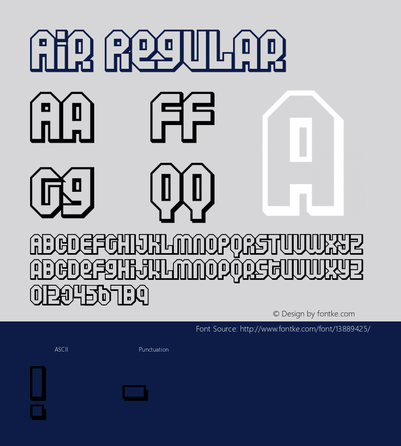 Air Regular Macromedia Fontographer 4.1.3 6/13/00 Font Sample