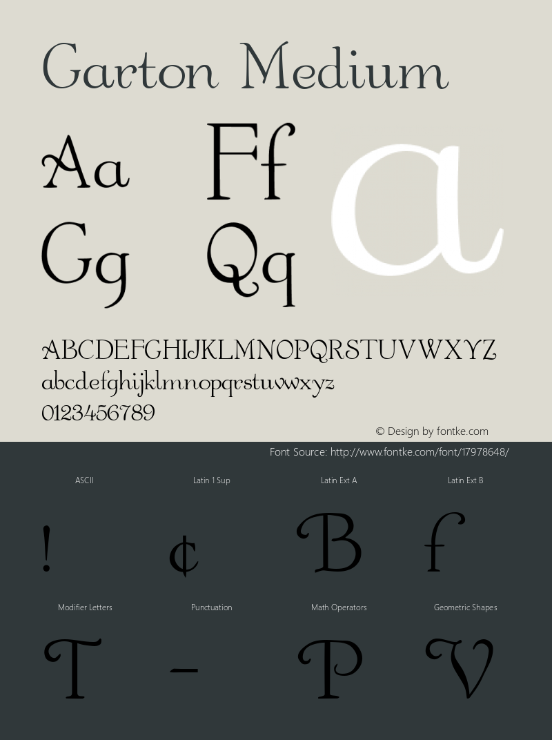 Garton Medium 001.000 Font Sample