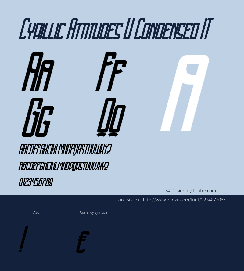 Cyrillic Attitudes U Condensed IT Version 1.000图片样张