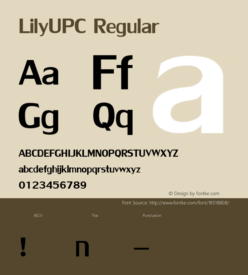 LilyUPC Regular 001.000 Font Sample