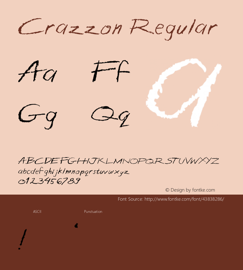 Crazzon Version 1.00;September 30, 2019;FontCreator 11.5.0.2422 32-bit Font Sample