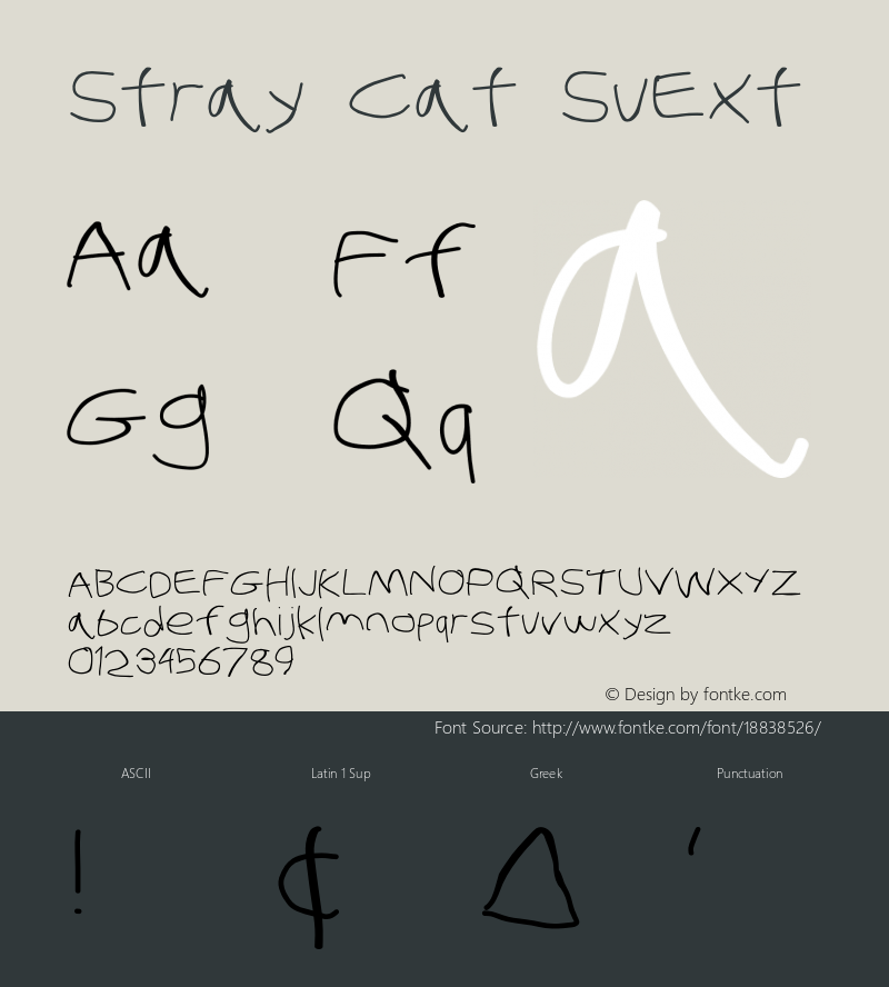 Stray Cat SuExt Version 1.0 Font Sample