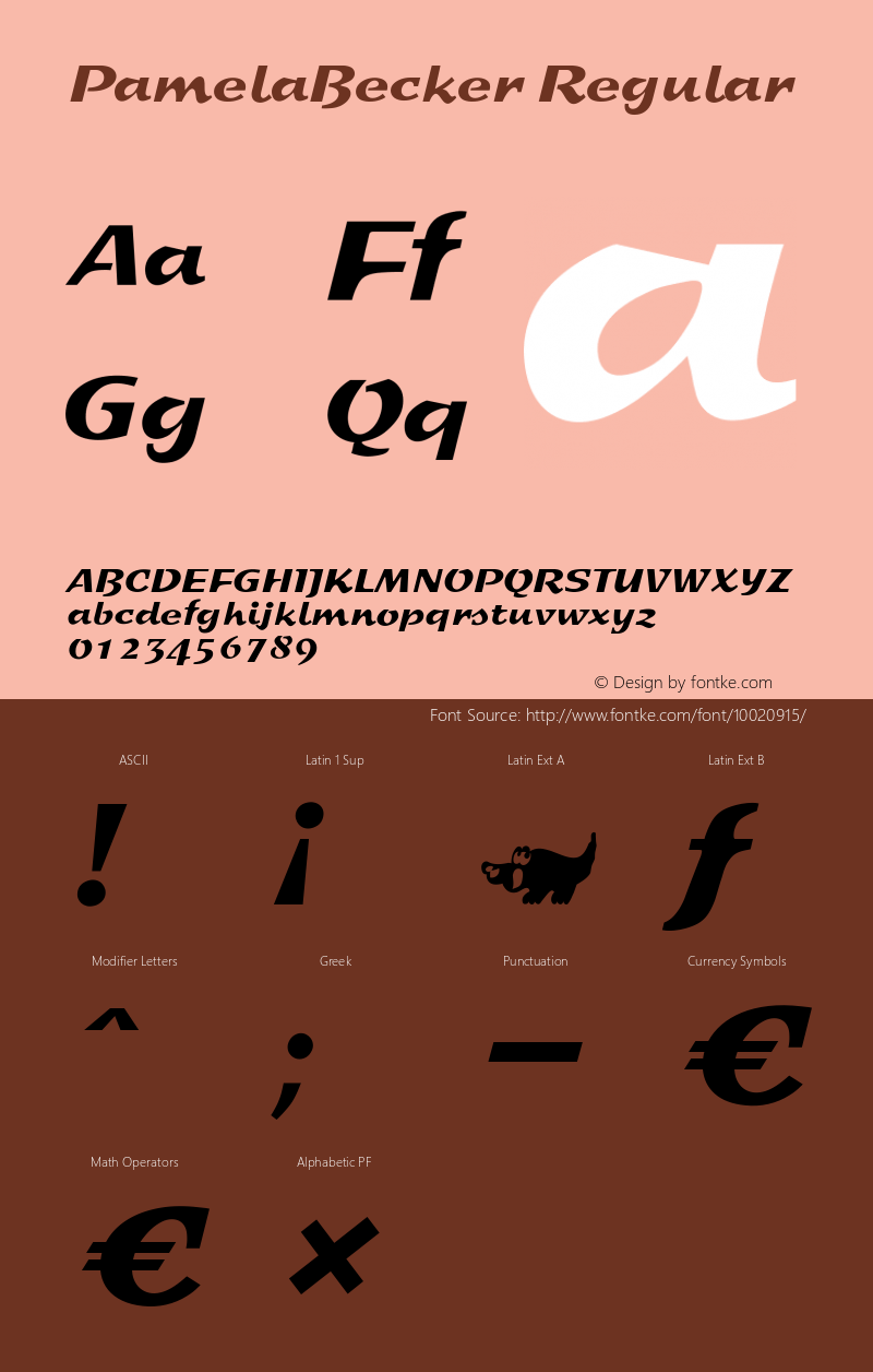 PamelaBecker Regular 001.000 Font Sample