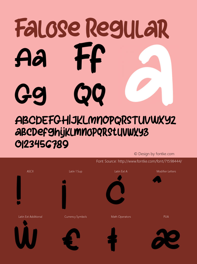 Falose Version 1.000 Font Sample