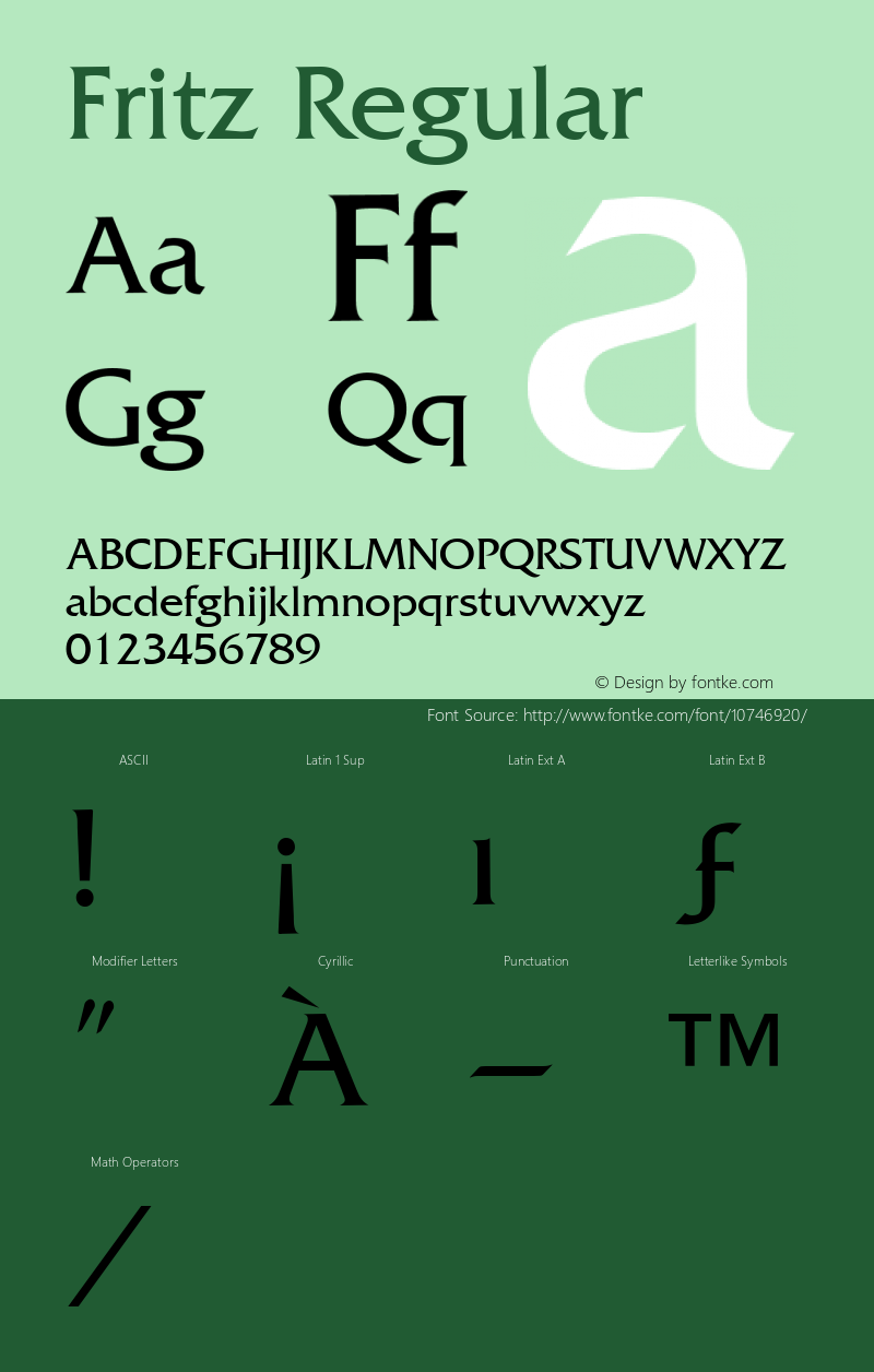 Fritz Regular Print Artist: Sierra On-Line, Inc. Font Sample