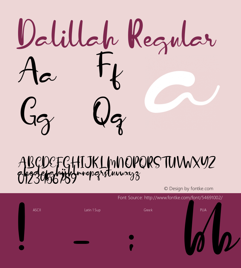 Dalillah Version 1.00;January 22, 2020;FontCreator 12.0.0.2535 64-bit Font Sample