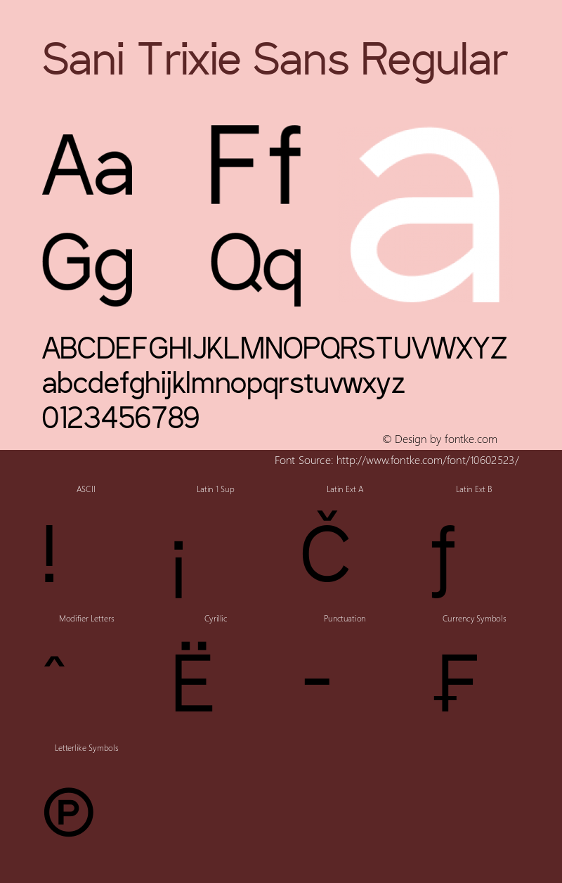 Sani Trixie Sans Regular Version 1.6.0 - October 22, 2014 Font Sample