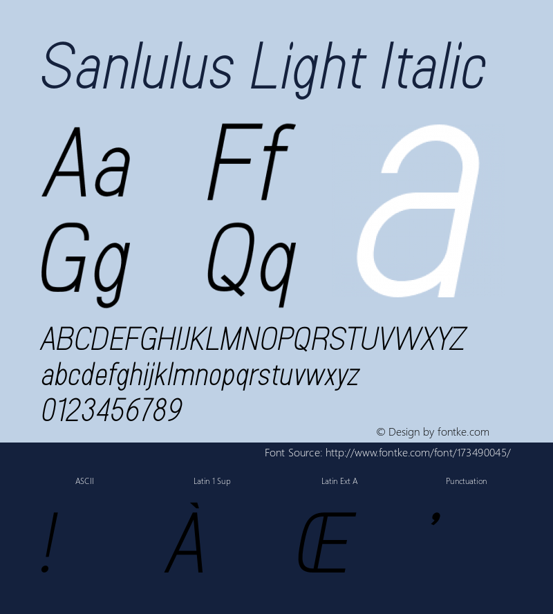 Sanlulus Light Italic Version 1.001;Fontself Maker 3.5.1图片样张