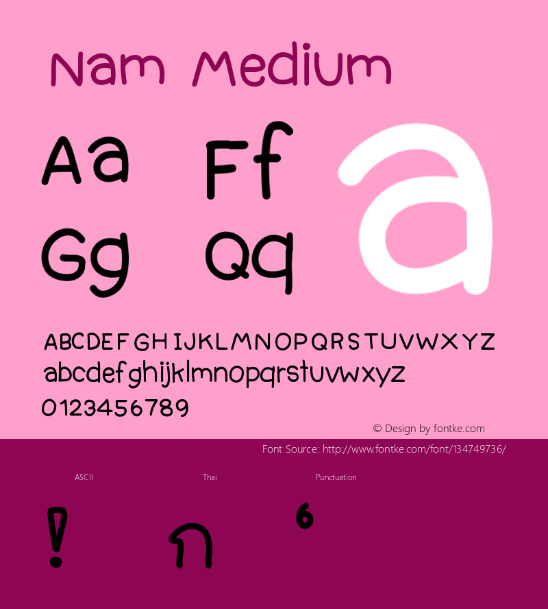 Nam Version 001.000 Font Sample