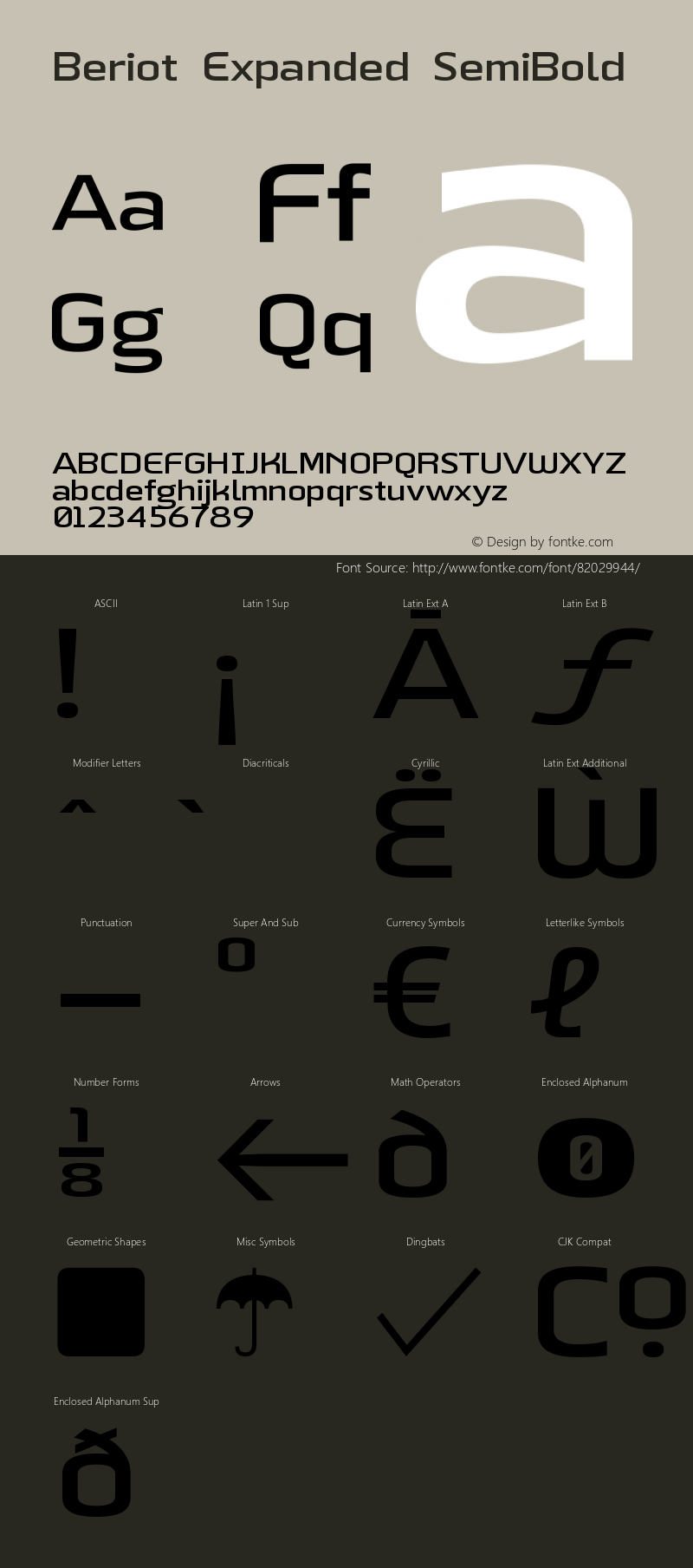 BeriotExpanded-SemiBold Version 1.000;hotconv 1.0.109;makeotfexe 2.5.65596 Font Sample