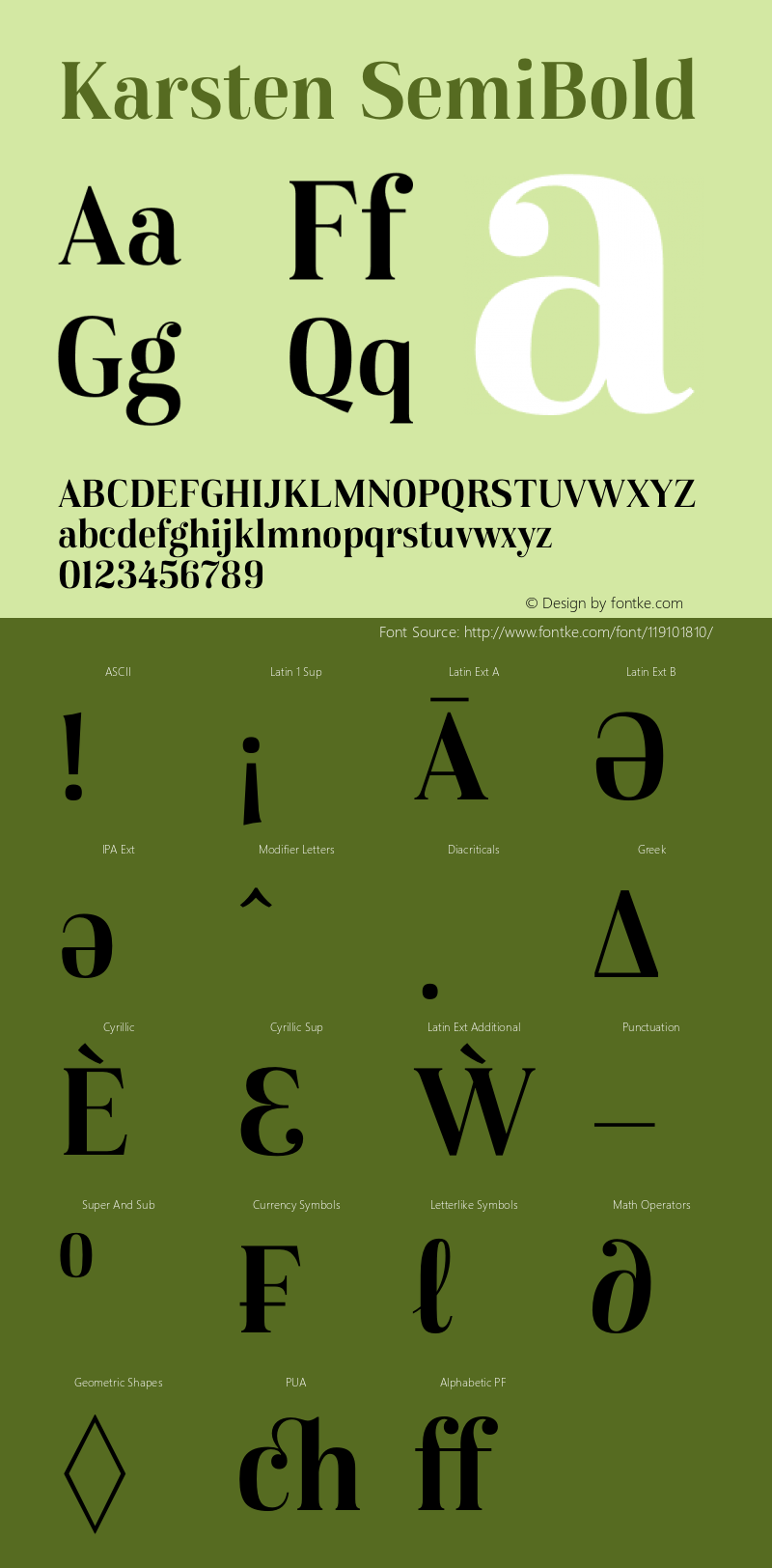 Karsten SemiBold Version 1.000; wf-rip Font Sample