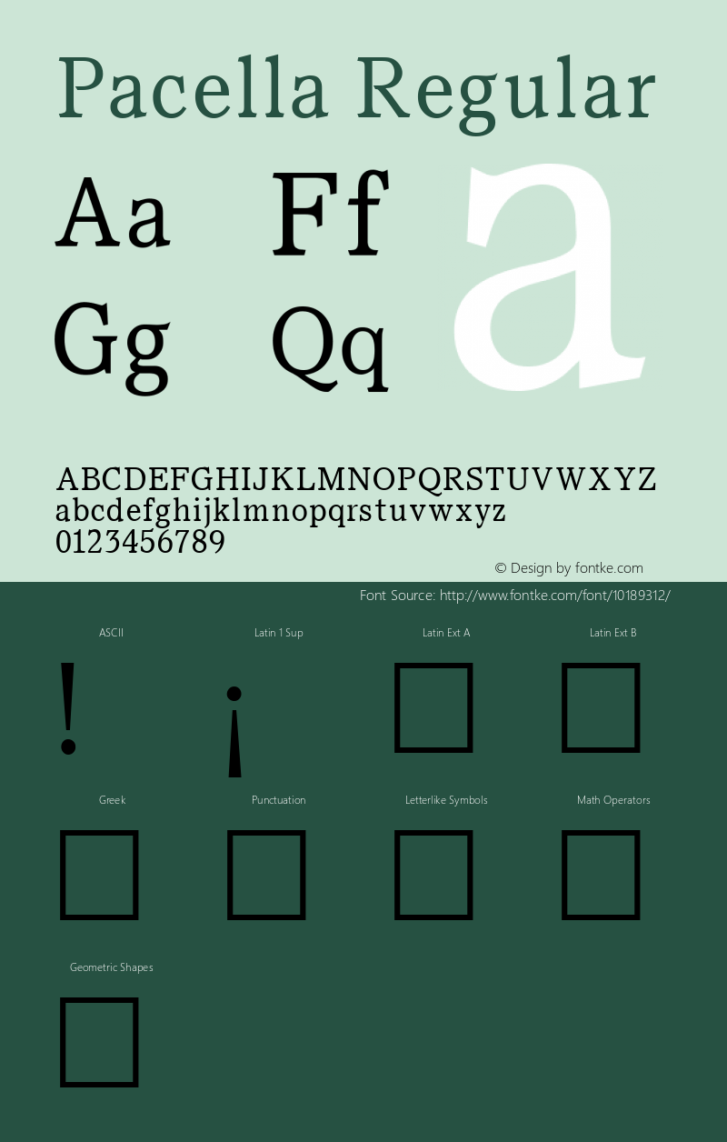 Pacella Regular Altsys Fontographer 3.5  11/18/92 Font Sample