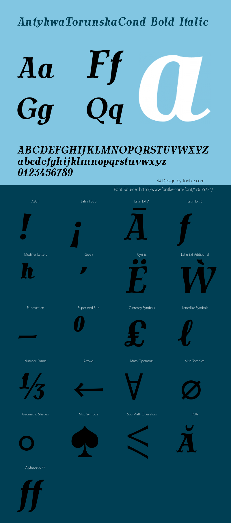 AntykwaTorunskaCond Bold Italic Version 1.011;PS 2.08;Core 1.0.38;makeotf.lib1.6.5960 Font Sample