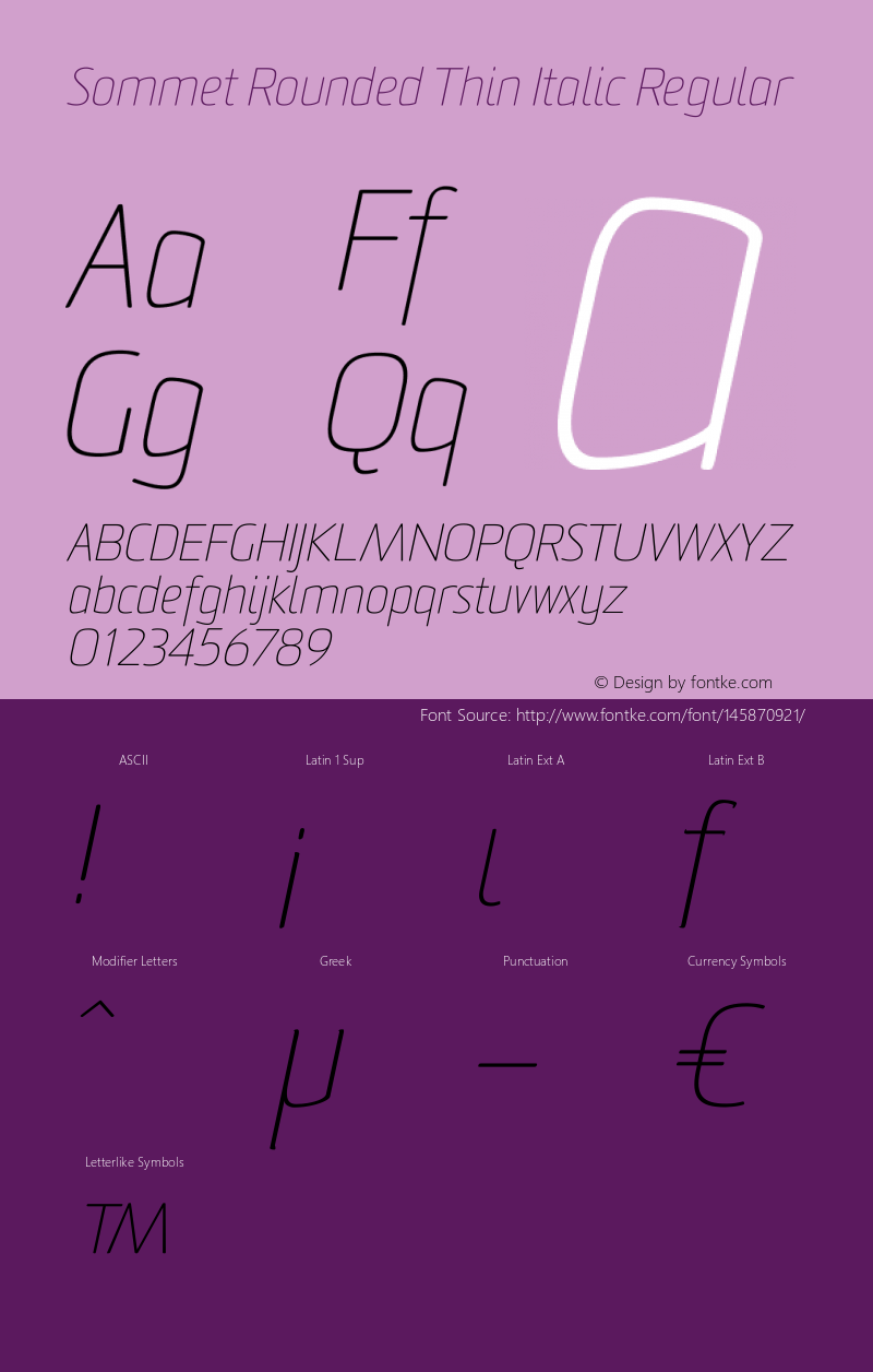 Sommet Rounded W01 Thin Italic Version 1.00 Font Sample