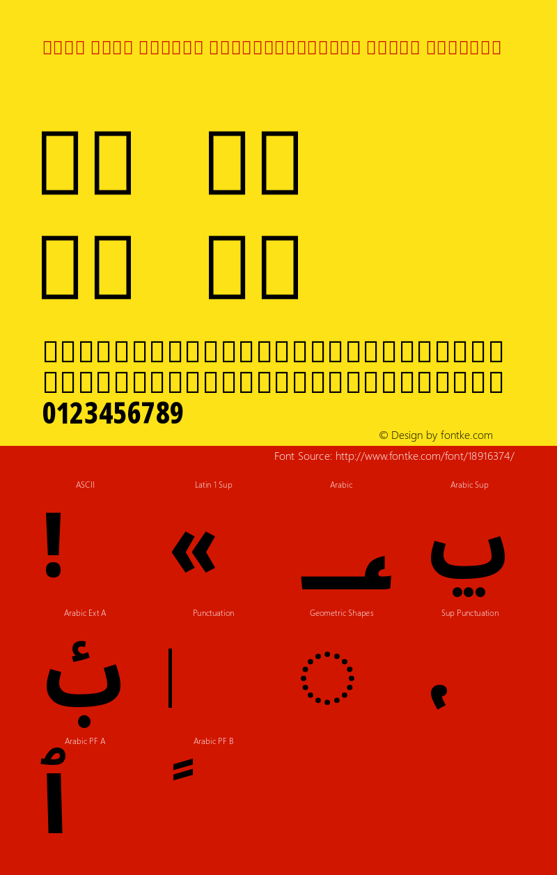 Noto Sans Arabic ExtraCondensed Extra Regular Version 1.902 Font Sample