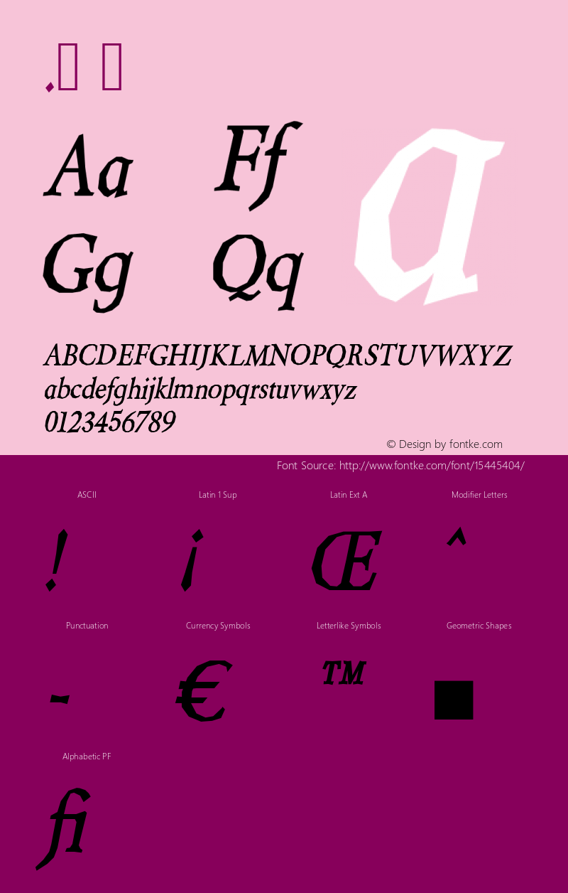 .  Version 3.100 Font Sample