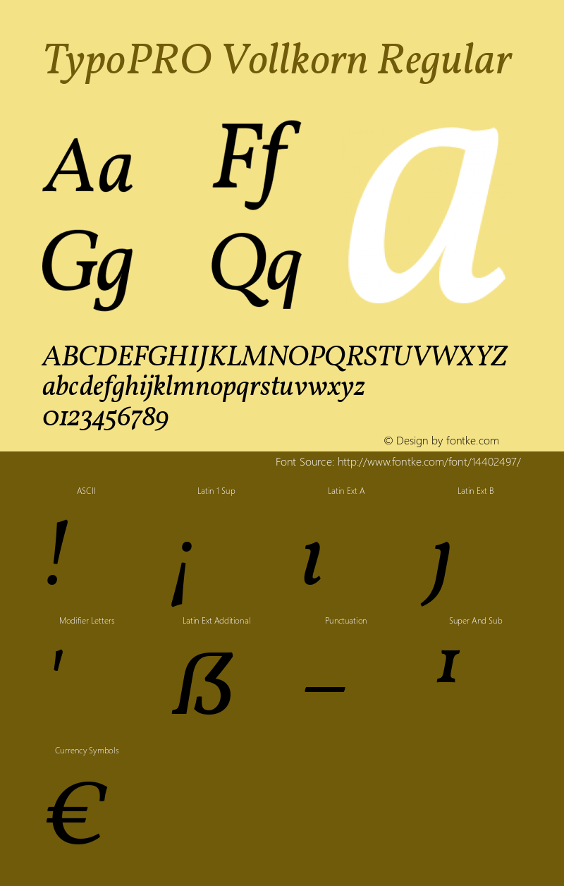 TypoPRO Vollkorn Regular Version 2.001 Font Sample