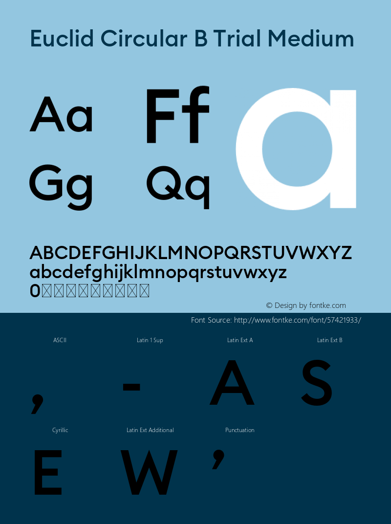 Euclid Circular B Trial Medium Version 3.001 Font Sample