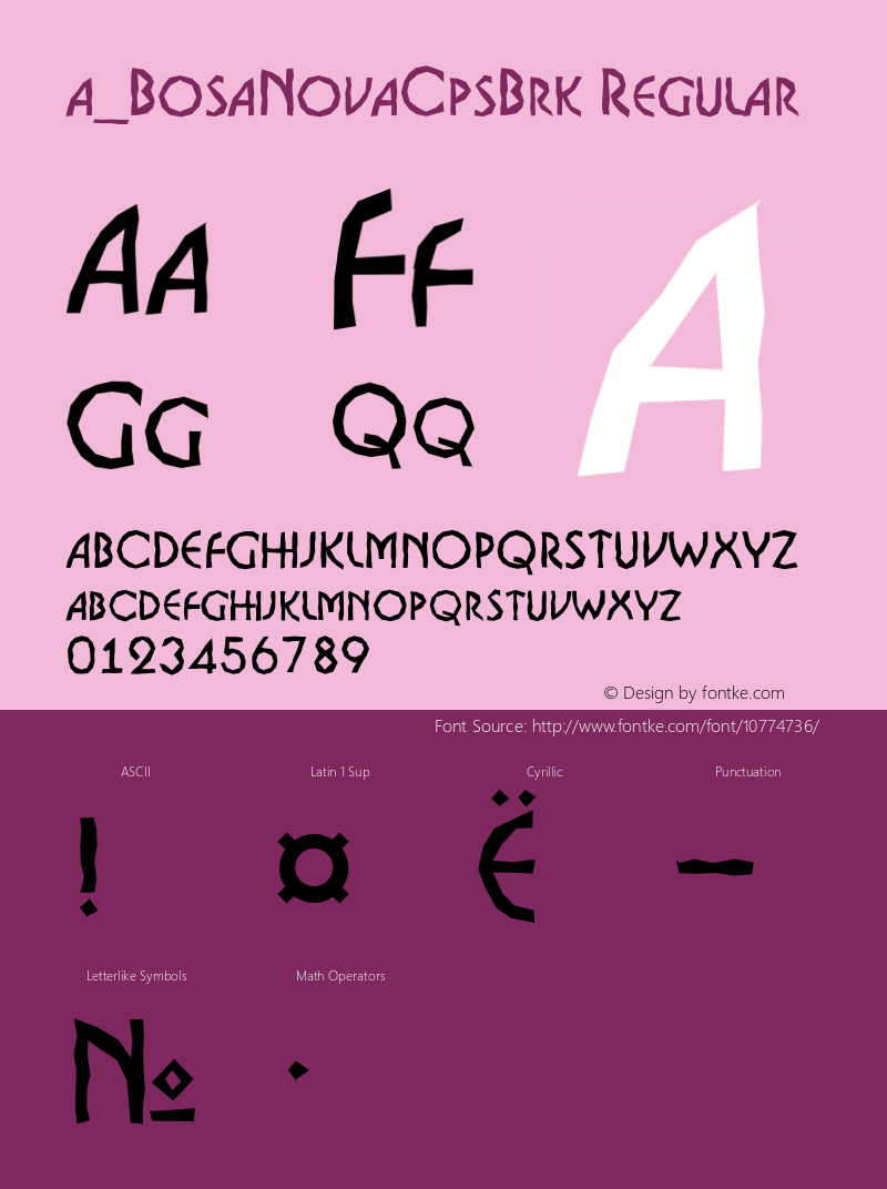 a_BosaNovaCpsBrk Regular 01.03 Font Sample