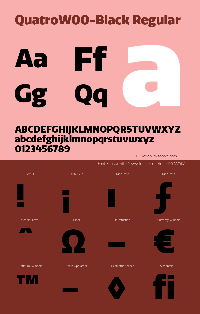 QuatroW00-Black Regular Version 1.30 Font Sample