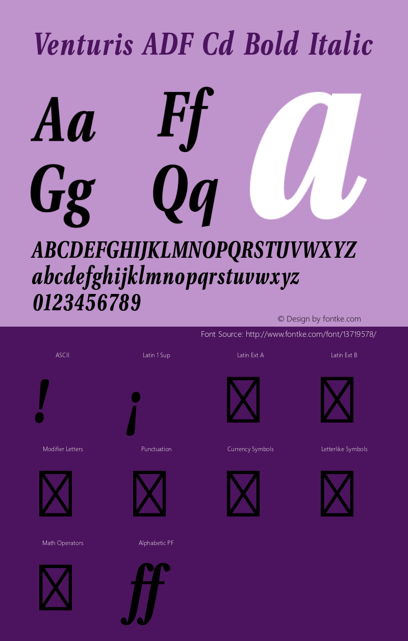 Venturis ADF Cd Bold Italic 1.005;FFEdit Font Sample