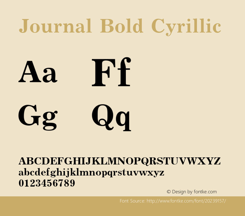 Journal Bold Cyrillic 001.000 Font Sample