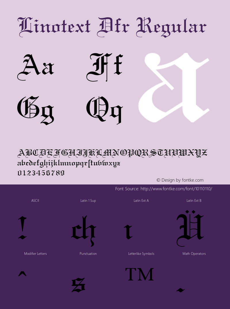 Linotext Dfr Regular V.1.0 Font Sample