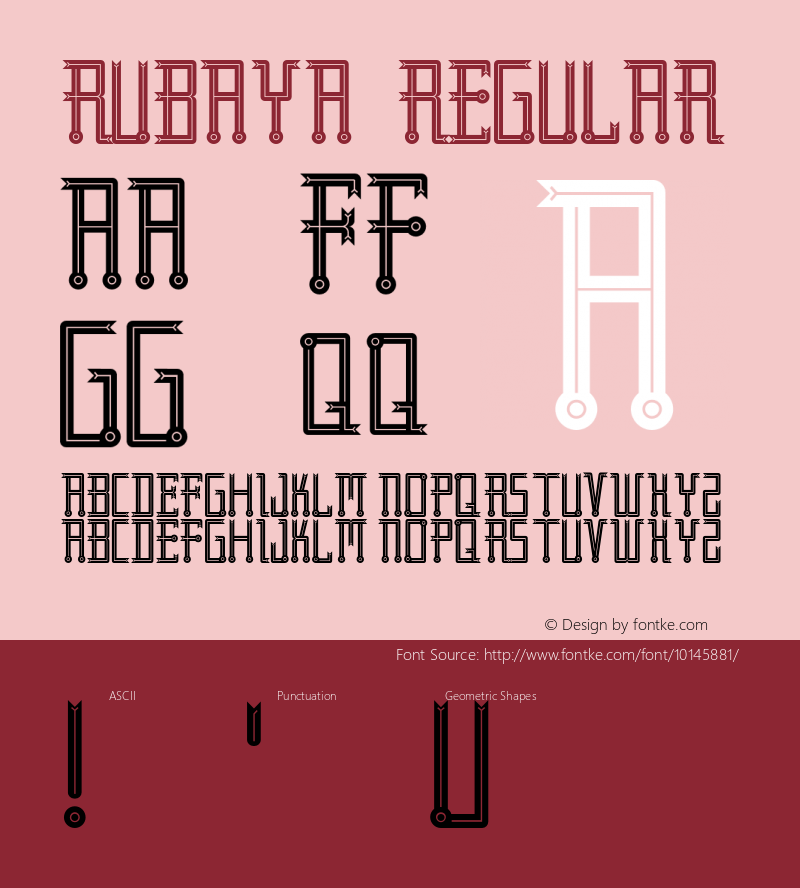 Rubaya Regular Version 1.000;PS 001.000;hotconv 1.0.38 Font Sample