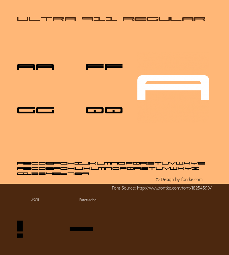 Ultra 911 Regular 1 Font Sample