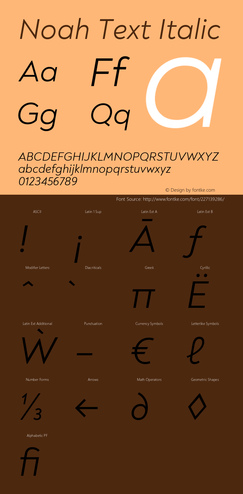 Noah Text Regular Italic Version 1.000; ttfautohint (v1.8)图片样张