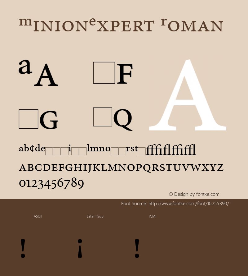 MinionExpert Roman Version 1.00 Font Sample