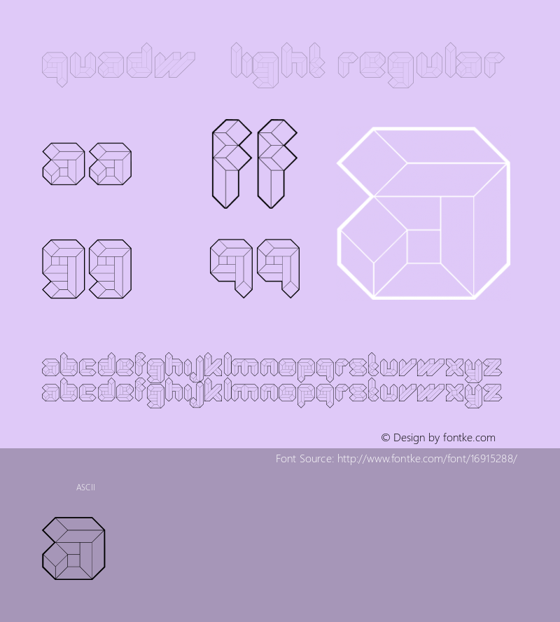 QuadW90-Light Regular Version 1.00 Font Sample