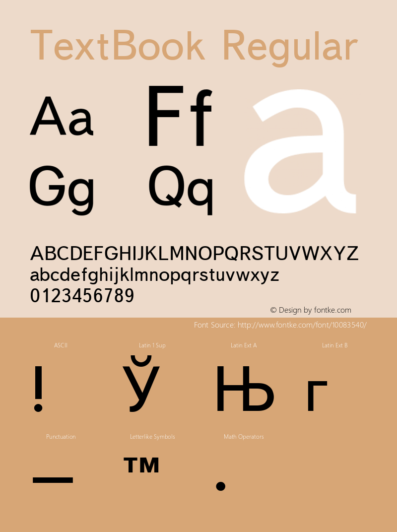 TextBook Regular 001.000 Font Sample