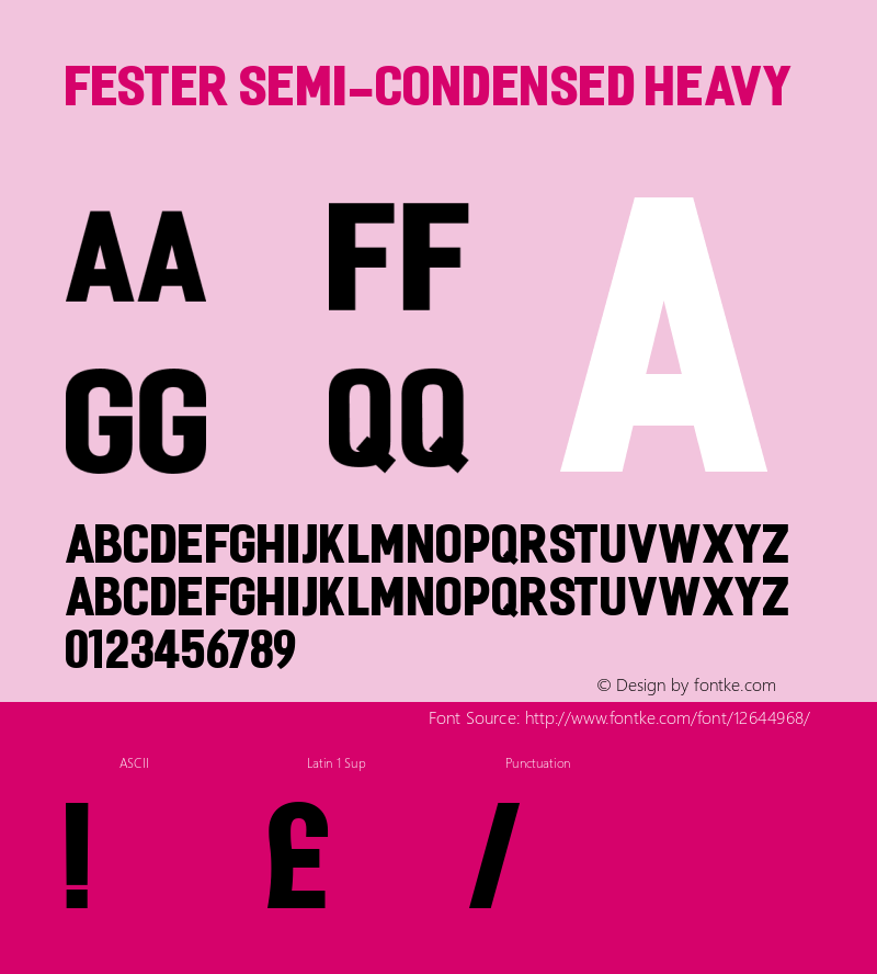 Fester Semi-condensed Heavy Version 1.000 Font Sample