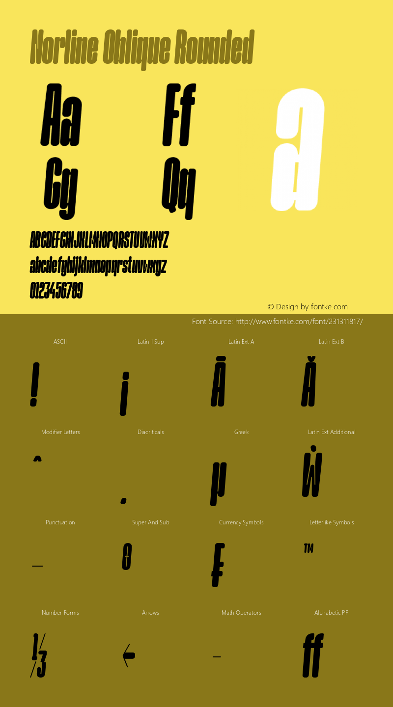 Norline-ObliqueRounded Version 1.000图片样张