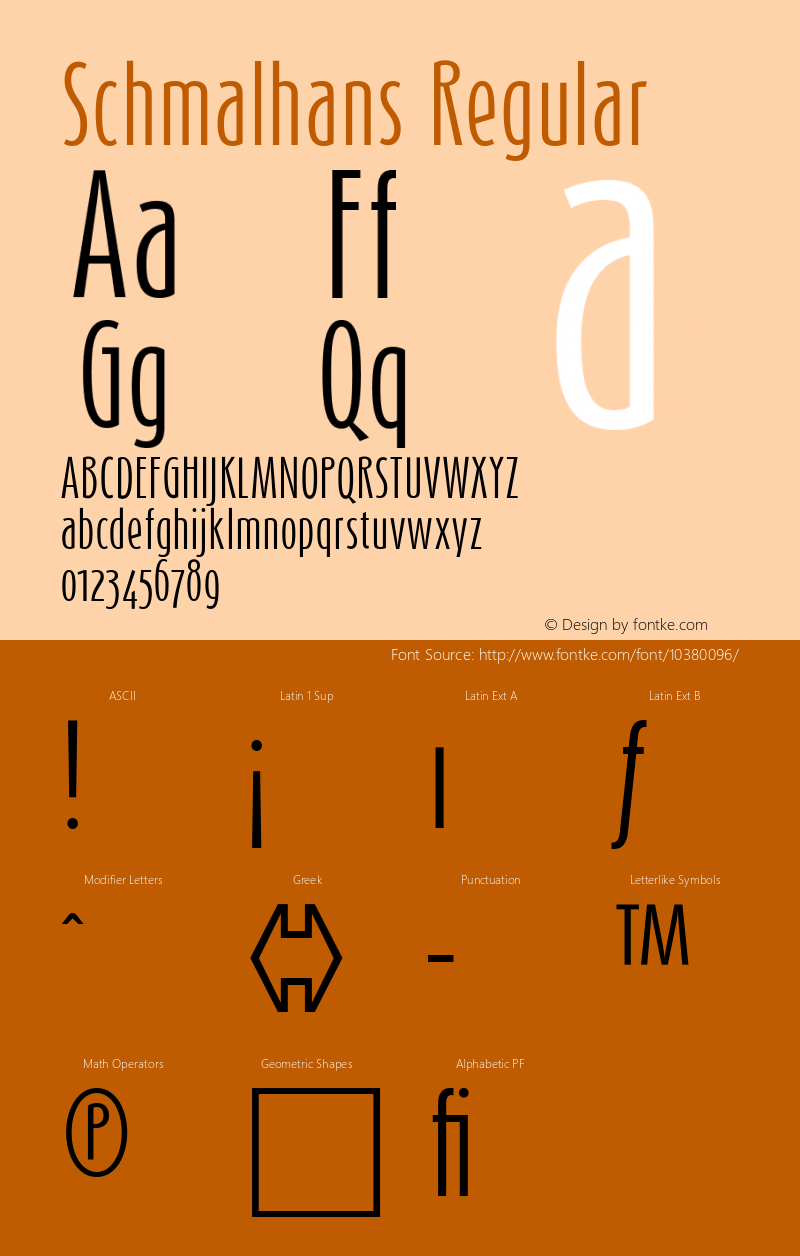 Schmalhans Regular 001.000 Font Sample