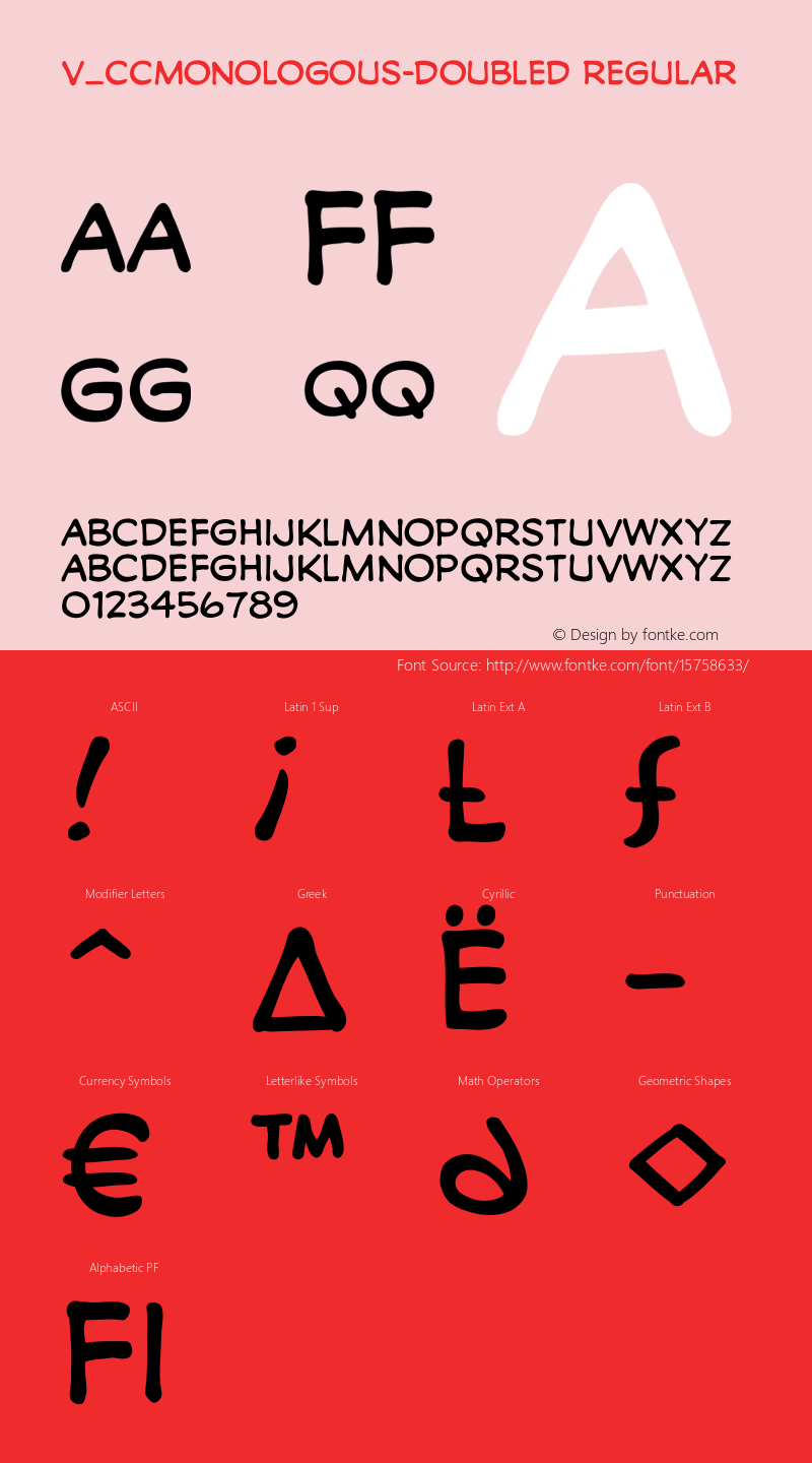 v_CCMonologous-Doubled Regular Unknown Font Sample