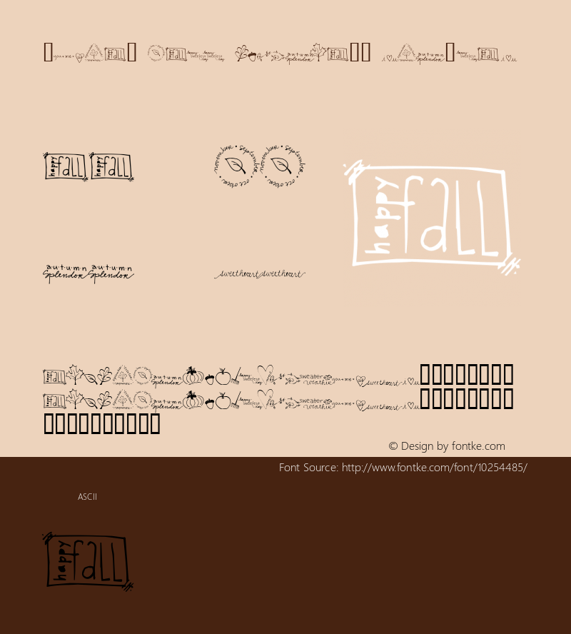 2Peas Fall Dingbats Regular Macromedia Fontographer 4.1 9/29/2005 Font Sample