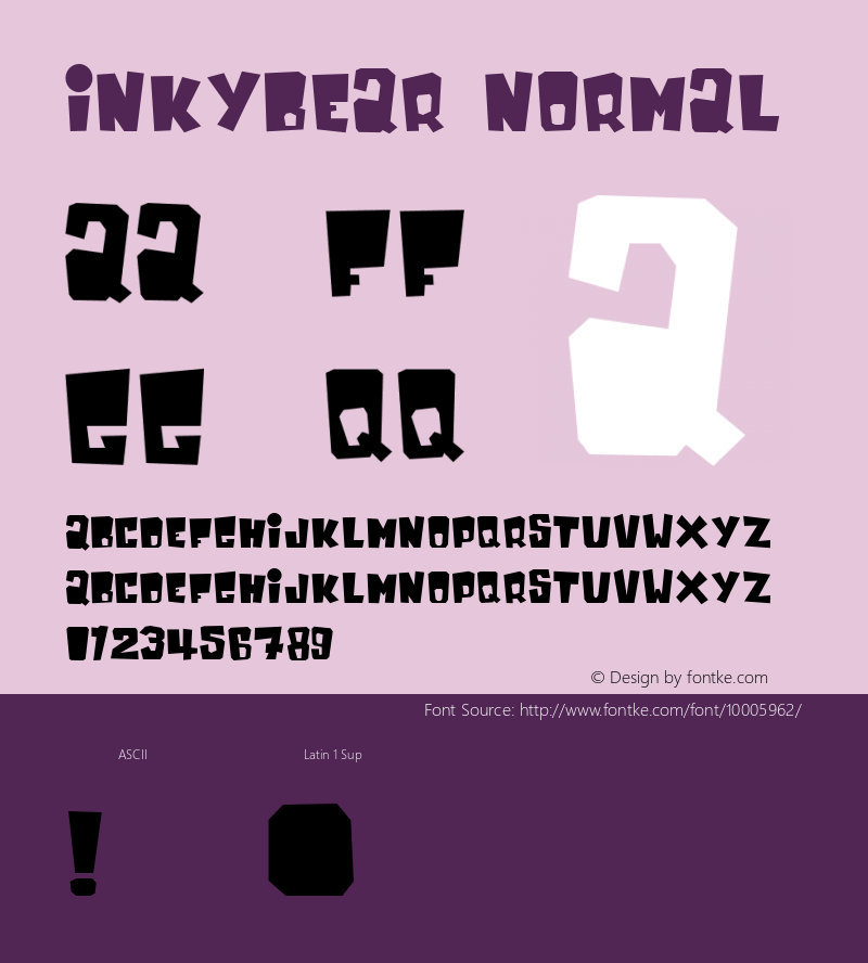 InkyBear Normal 1.0 Tue Jan 28 18:50:32 1997 Font Sample
