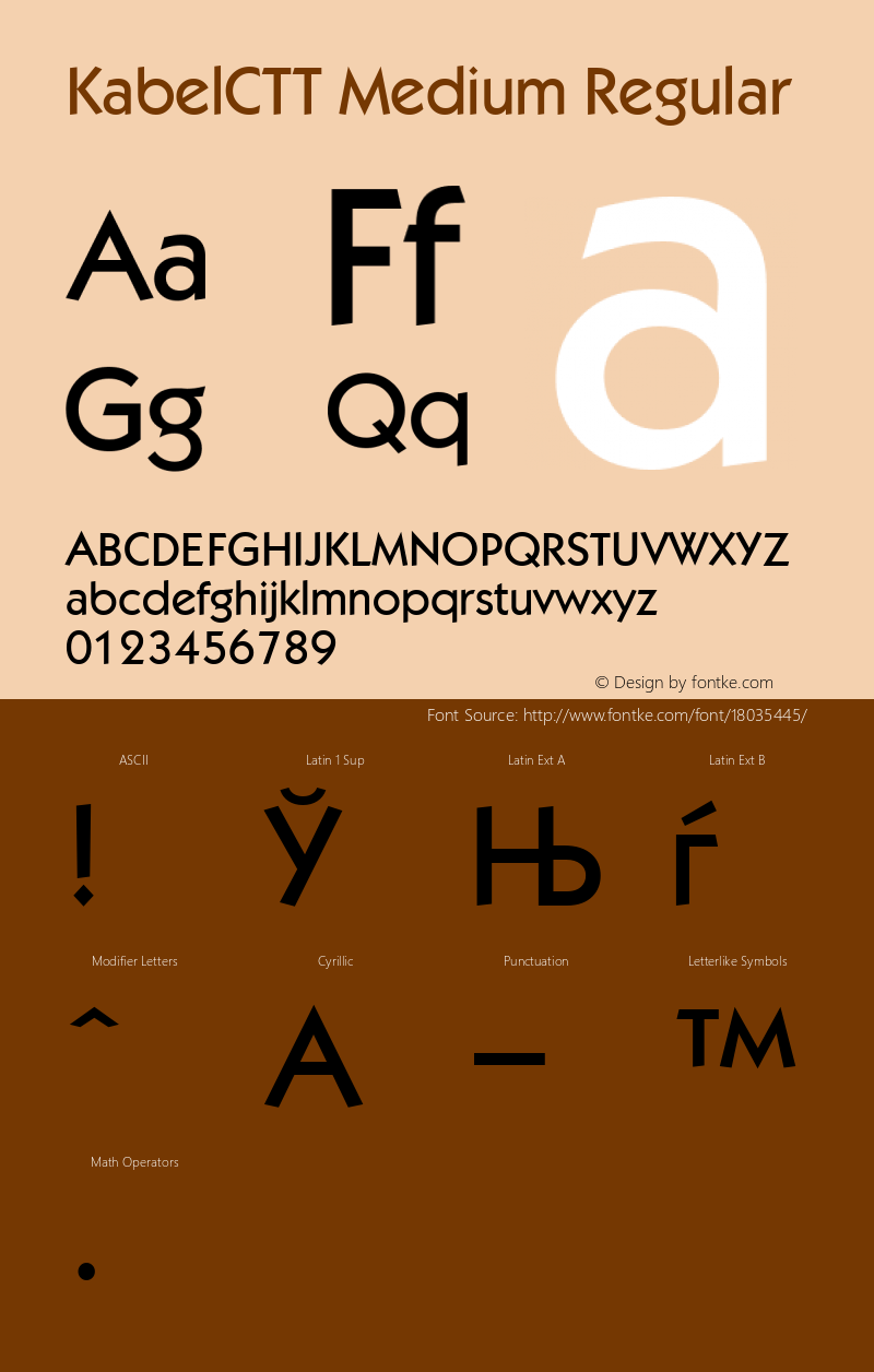 KabelCTT Medium Regular 1.000.000 Font Sample