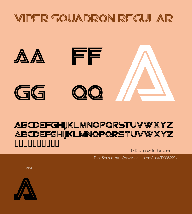 Viper Squadron Regular Macromedia Fontographer 4.1 1/31/99 Font Sample